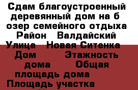 Сдам благоустроенный деревянный дом на б. озер семейного отдыха. › Район ­ Валдайский  › Улица ­ Новая Ситенка › Дом ­ 78 › Этажность дома ­ 2 › Общая площадь дома ­ 120 › Площадь участка ­ 1 500 › Цена ­ 3 500 - Новгородская обл., Валдайский р-н, Новая Ситенка д. Недвижимость » Дома, коттеджи, дачи аренда   